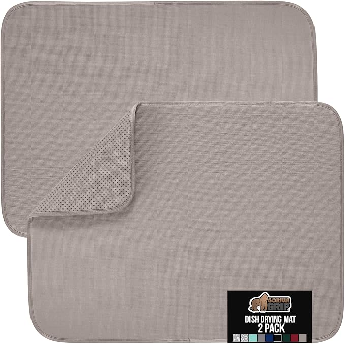GORILLA GRIP Ultra Water Absorbent Microfiber Dish Drying Mat, Quick Dry Thick by GorillaGrip