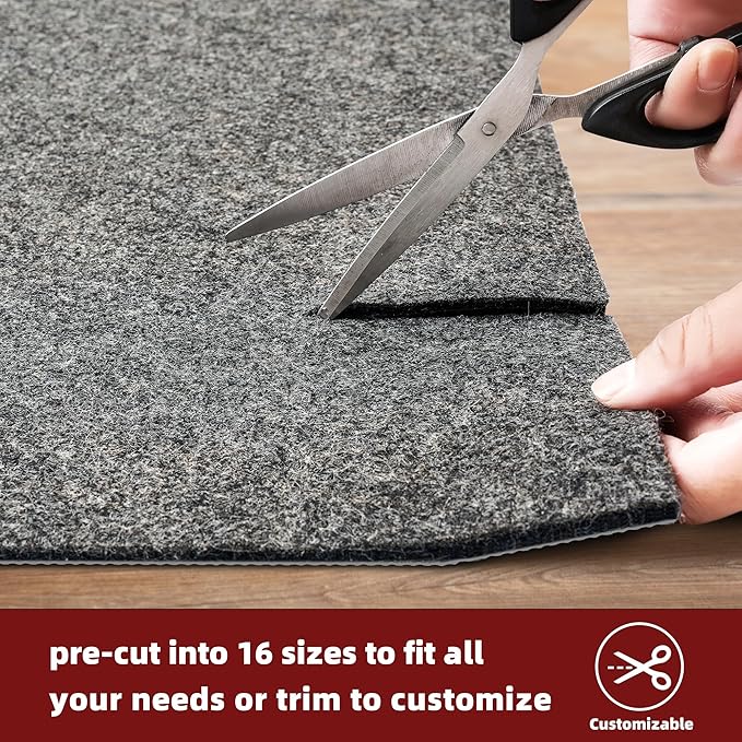 BAGAIL Felt and Natural Rubber Backing Rug Pads 1/4” Thick, 2 x 6 Ft Non Slip - Image 5