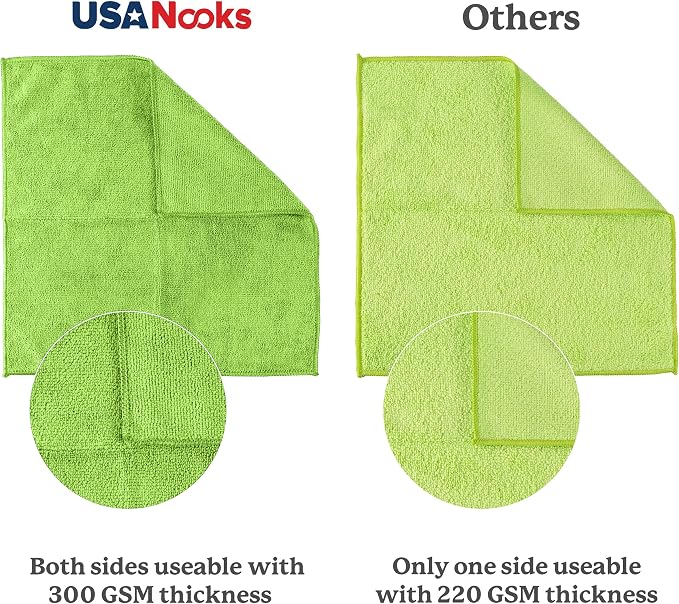 USANOOKS Microfiber Cleaning Cloth Light Green - Image 3