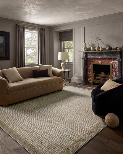 Loloi Jeremiah Brent Bleecker Collection BLE-02 Sand/Charcoal 7'-10" x 10' Area Rug
