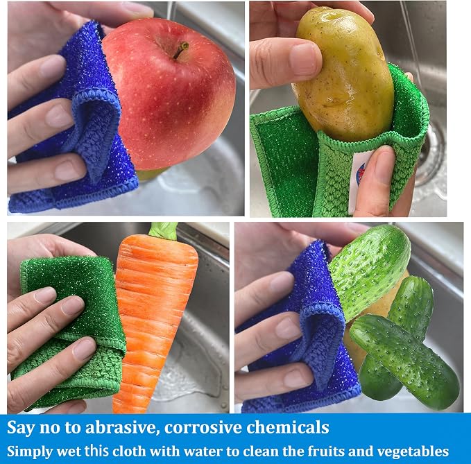 24-Pack Reusable, Scrub Dish Cloth –Non-Scratch Microfiber Scrubber, - Image 3