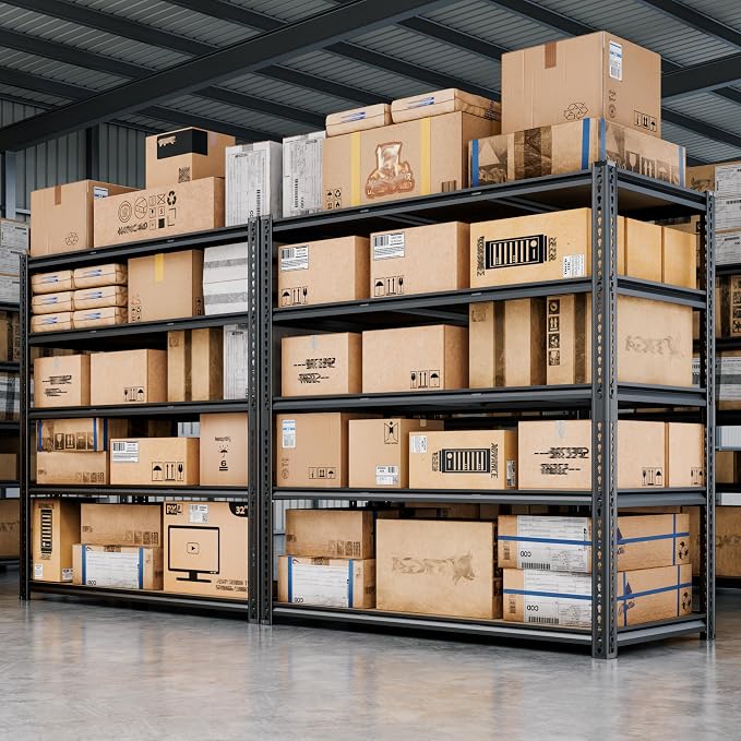 48"W Garage Shelving, 3050LBS Storage Shelves heavy duty, 5 Tier Metal Shelving - Image 6