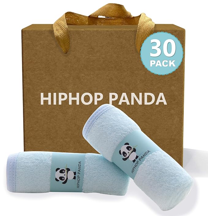HIPHOP PANDA Baby Washcloths, Rayon Made from Bamboo by HIPHOPPANDA