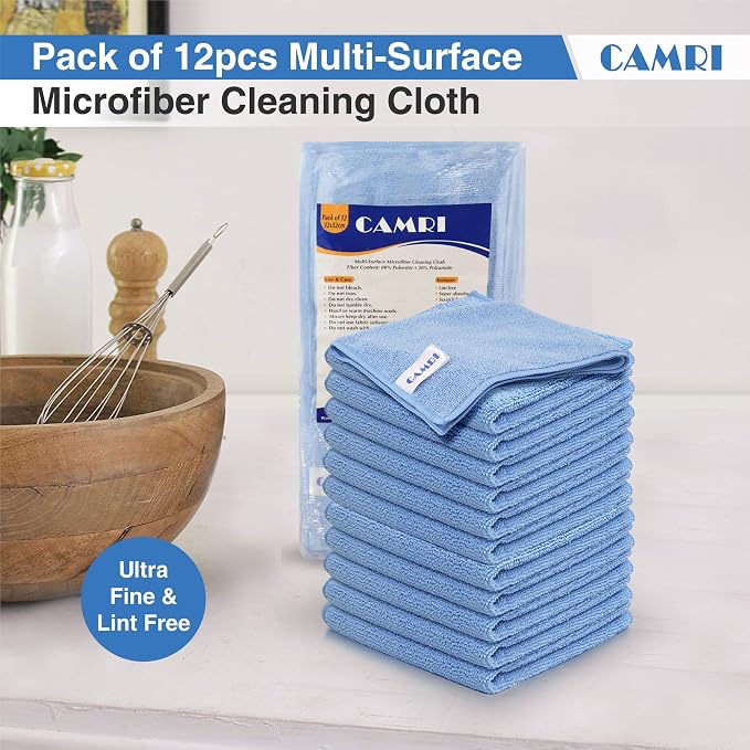 CAMRI Microfiber Towel Cleaning Cloth – Pack of 12, Size 12.6” x 12.6” - Image 4