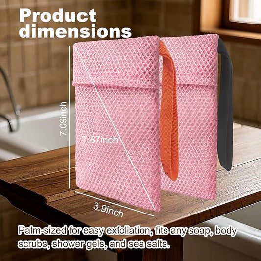 2 Pack Soap Bag Deep Roughness, Bar Soap Pouch Saver Pocket, Body Scrubber - Image 2