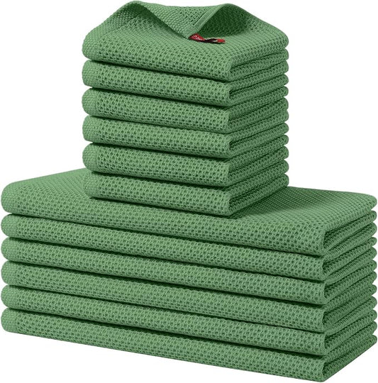Homaxy 100% Cotton Kitchen Towels and Dishcloths Set, 12 x 12 Inches and 13 x by Homaxy