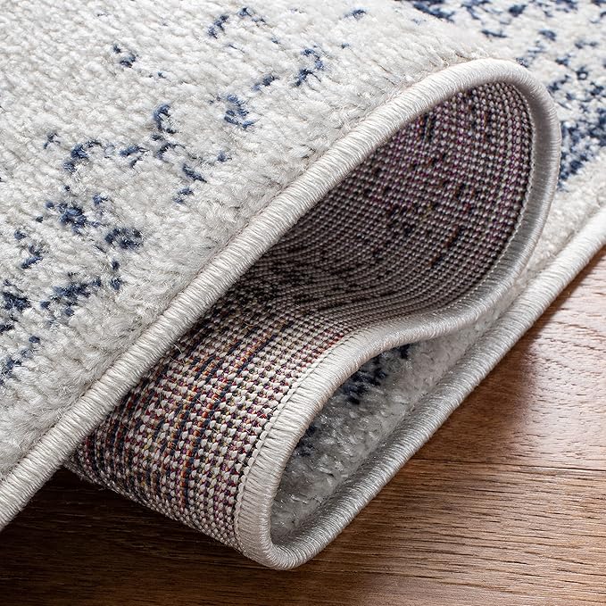 SAFAVIEH Adirondack Collection Runner Rug - 2'6" x 12', Ivory & Navy, Distressed Vintage Floral Design, Non-Shedding & Easy to Clean, Ideal for Living Room, Bedroom, Dining (ADR109M)