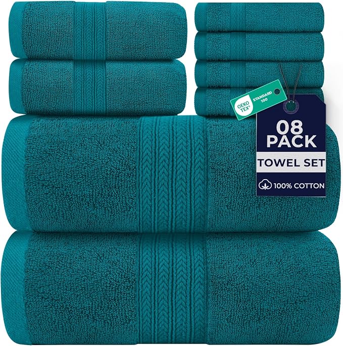 DAN RIVER 8 PC Luxury Bath Towels by DanRiver