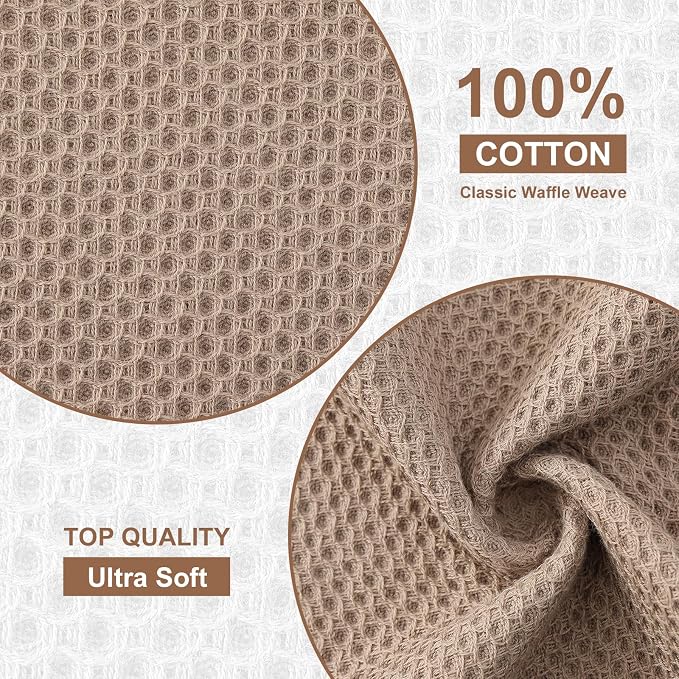Kitinjoy 100% Cotton Kitchen Dish Cloths, 8 Pack Waffle Weave Ultra Soft - Image 2