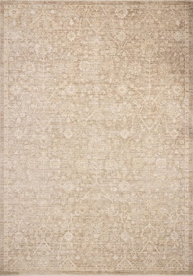 Loloi Chris Loves Julia Palma Collection PLM-01 Bark/Natural 2'-7" x 7'-6" Runner Rug Vintage Style Boho Living Room Bedroom Carpet