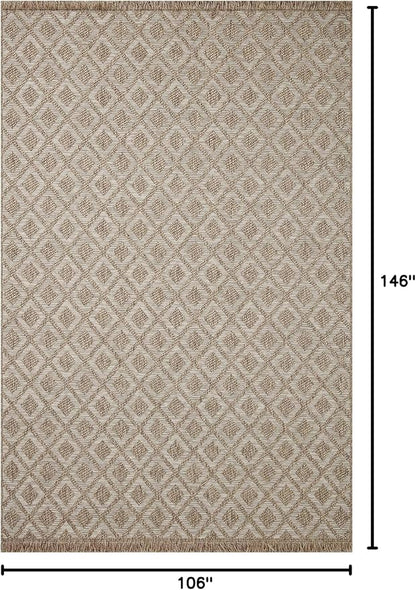 Loloi Dawn Collection Indoor/Outdoor DAW-07 Light Brown 8'-10" x 12'-2" Area Rug