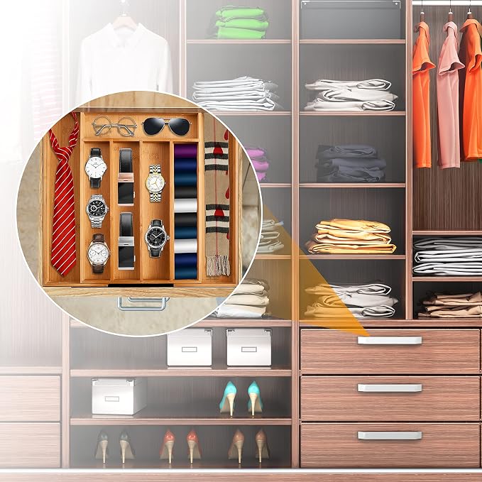 Bellsal Silverware Organizer Kitchen Drawer Organizer Expandable Bamboo Utensil - Image 7