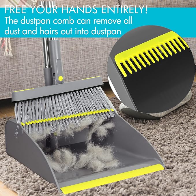 PHYEX 2-Pack Broom and Dustpan Combo Set, Indoor & Outdoor Use - Image 6