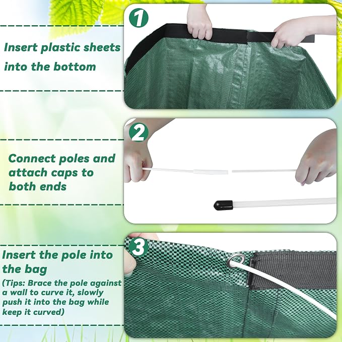 PHYEX 2 Pack 53-Gallon Reusable Leaf Bags - Image 6
