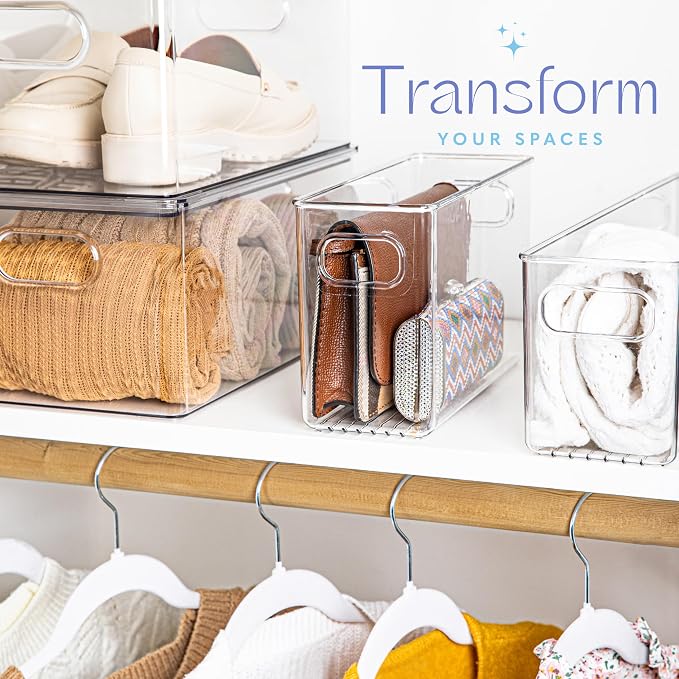Plastic Food Storage 6 Pack Clear Container Bin - Image 5