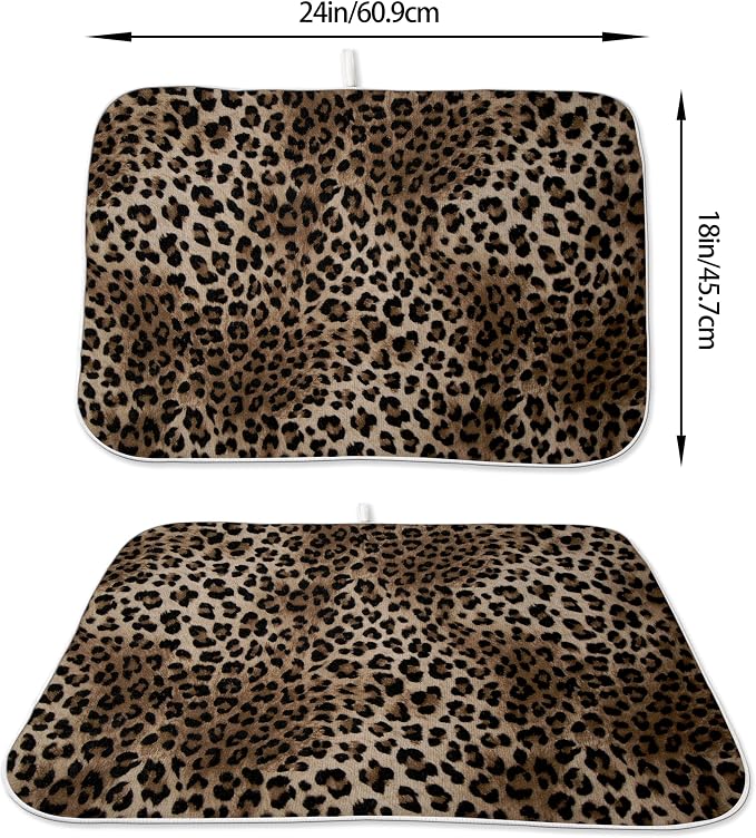 Brown Leopard Print Dish Drying Mats 18x24 Inches - Image 6
