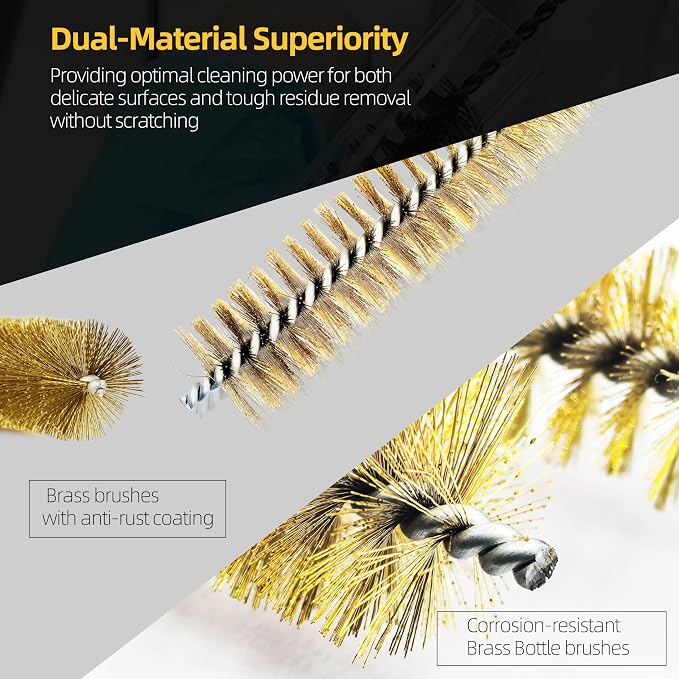 7Pcs Wire Tube Brushes Set, Brass Bottle Brush, Narrow Spaces, Engine Parts - Image 3