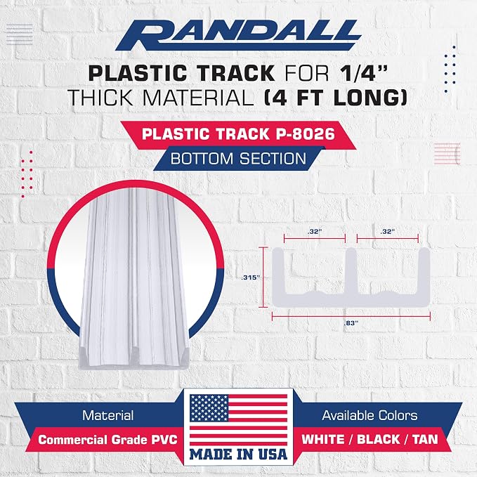 Randall Manufacturing 1/4" Plastic Sliding Door Track - Image 3