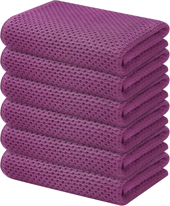 Kitinjoy 100% Cotton Waffle Weave Kitchen Hand Towels by Kitinjoy