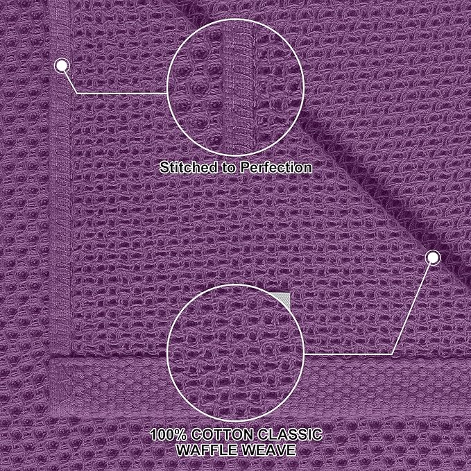 Homaxy 100% Cotton Kitchen Towels and Dishcloths Set, 12 x 12 Inches and 13 x - Image 2