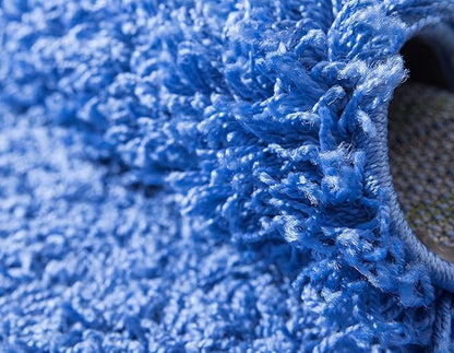 Unique Loom Solid Shag Collection Area Rug (2' 6" x 16' 5" Runner, Periwinkle Blue)