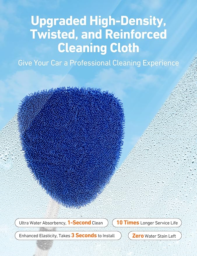 AstroAI Windshield Cleaner Tool, Car Interior Window Detailing Cleaning Kit - Image 2