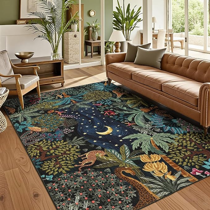 GarveeHome 5x7 Jungle Area Rug Washable Rugs by GarveeHome