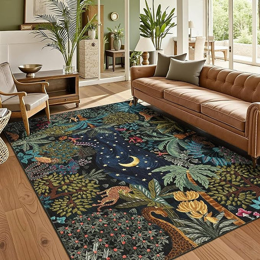GarveeHome 5x7 Jungle Area Rug Washable Rugs by GarveeHome