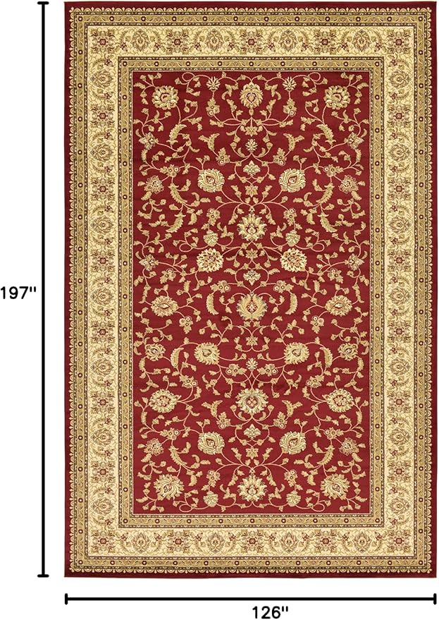 Unique Loom Voyage Collection Traditional Oriental Classic Intricate Design Area Rug (10' 6 x 16' 5 Rectangular, Red/Gold)