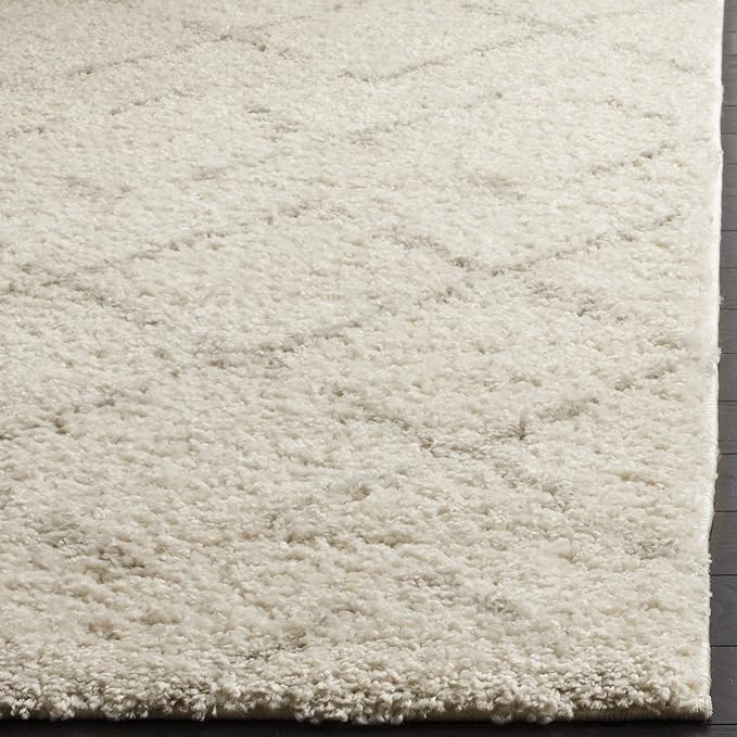 SAFAVIEH Area Rug 10x14 - Arizona Shag Collection - Large - Ivory & Beige, Moroccan Boho Design, Non-Shedding & Easy to Clean, Ideal for Living Room, Bedroom, Dining Space (ASG743A)