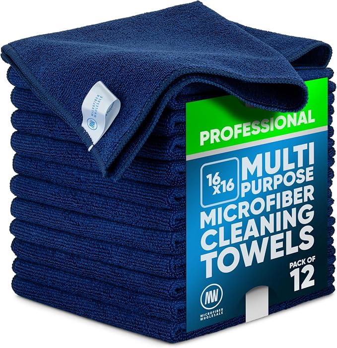 MW Pro Multi-Surface Microfiber Towel – 12 Pack | Premium Cleaning Cloth | Clean by MicrofiberWholesale
