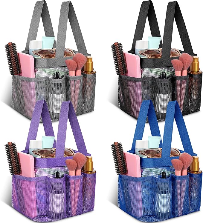 Hillban 4 Pcs Mesh Shower Caddy Portable Large Quick Dry Shower Caddy Basket by Hillban