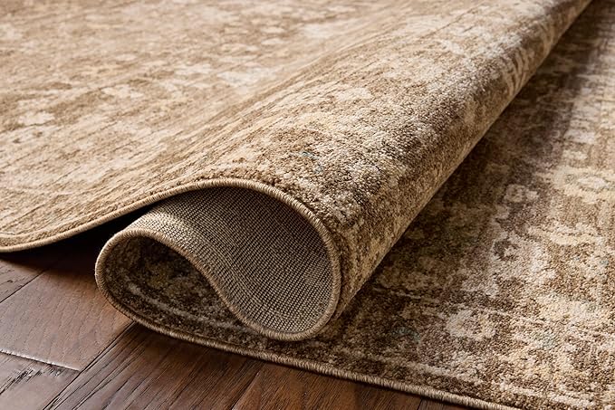 Loloi Chris Loves Julia Palma Collection PLM-09 Brown/Earth 2'-7" x 10'-0" Runner Rug Vintage Style Boho Living Room Bedroom Carpet