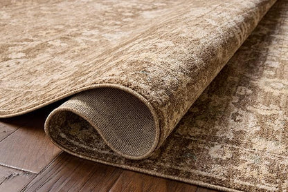Loloi Chris Loves Julia Palma Collection PLM-09 Brown/Earth 2'-7" x 10'-0" Runner Rug Vintage Style Boho Living Room Bedroom Carpet