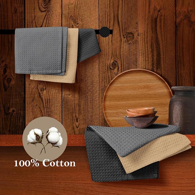 Waffle Dishcloths, 12x12 Inch, Quick Drying, 100% Cotton - Image 5