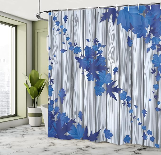Ambesonne Autumn Shower Curtain, Fall Maple Leafs Tree Diagonal Leaves Foliage - Image 4
