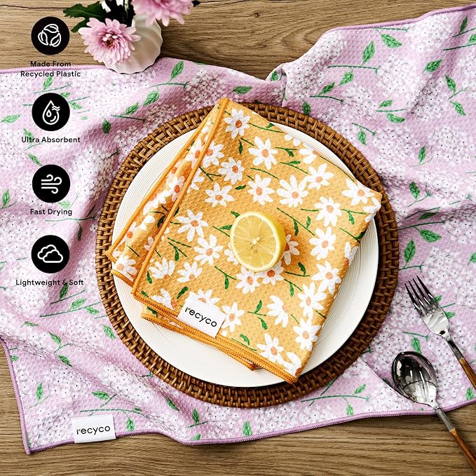 RECYCO Waffle Kitchen Towel Set of 2 - Image 3