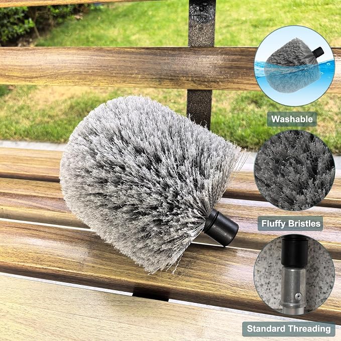 2 Pack Twist-On Cobweb Duster Head, Fits Standard 3/4 inch Threaded Poles - Image 3