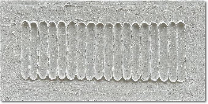 NANKAI Art 24x48 Inchs White Minimalist Art Oil Painting Hand Painted Thick by NANKAIOilPaintingArt