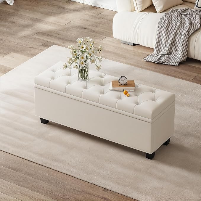 Maupvit Ottoman with Storage, Ottoman Bench with Lift Top, Upholstered Storage - Image 6