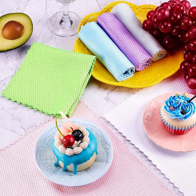 9 Pieces Fish Scale Cloth Microfiber Cleaning Nanoscale Glass Cleaning Cloth - Image 7