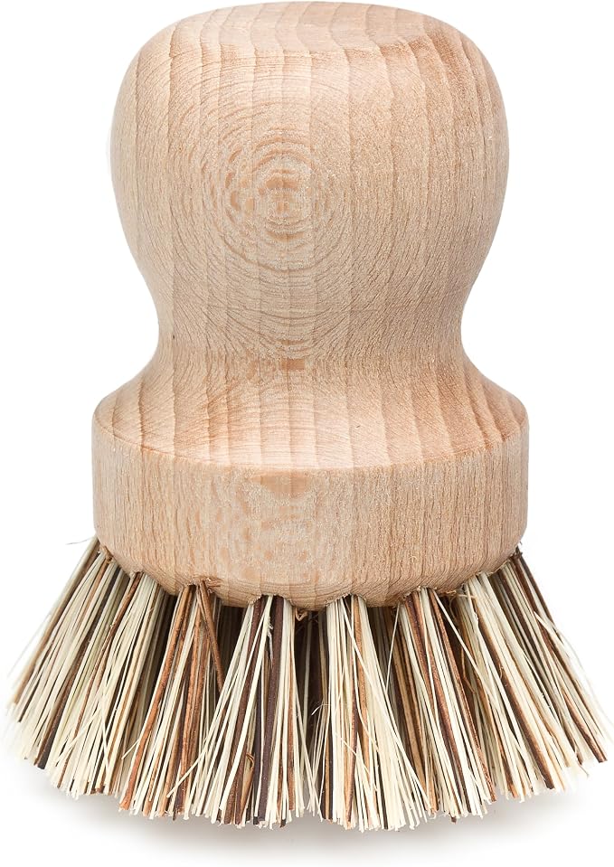 REDECKER Natural Fiber Bristle Pot Brush, Untreated Beechwood Handle, by Redecker