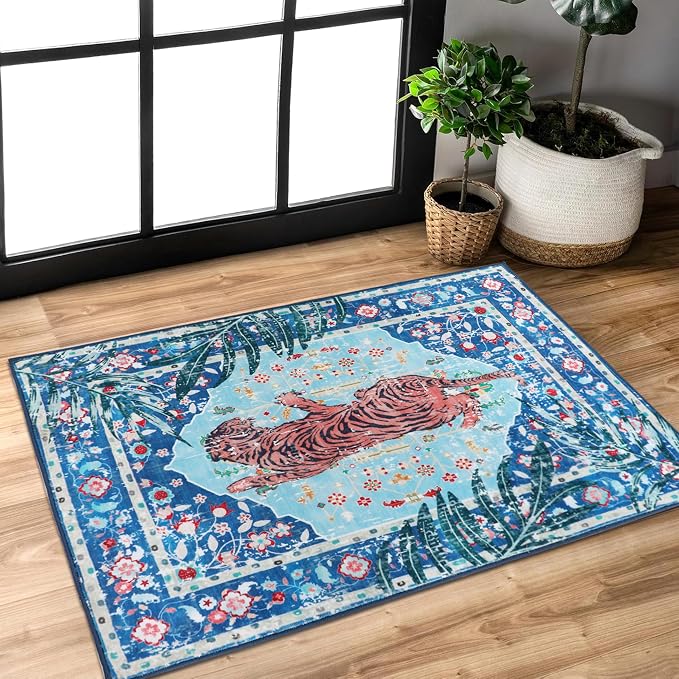 2x3 FT Leopard Rug for Living Room Vintage Animal Rug Aesthetic Rugs for Girls by CILEPMID-TimelessComfort