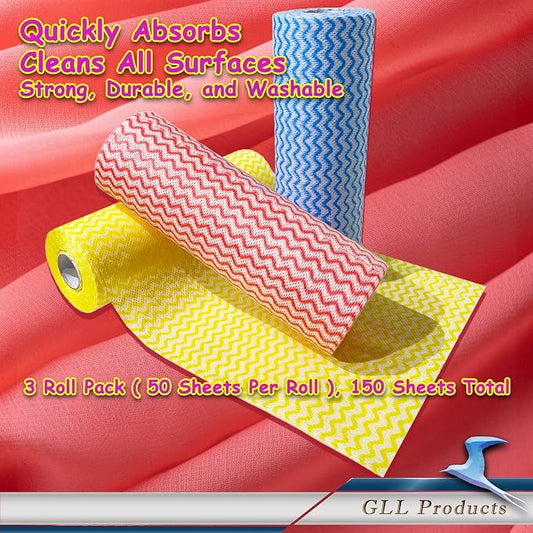 GLL Disposable Cleaning Cloths Wipe Roll, Dish Wash Cloths, Cleaning Washcloth - Image 2
