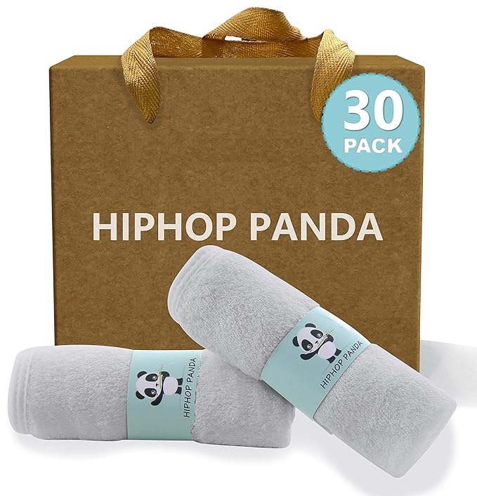 HIPHOP PANDA Baby Washcloths, Rayon Made from Bamboo by HIPHOPPANDA