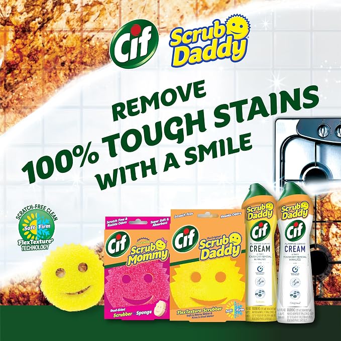 Scrub Daddy Sponges + Scrub Mommy + Cif All Purpose Cleaner, Original - Image 2