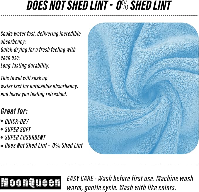 MOONQUEEN 6 Pack Premium Hand Towels - Image 4