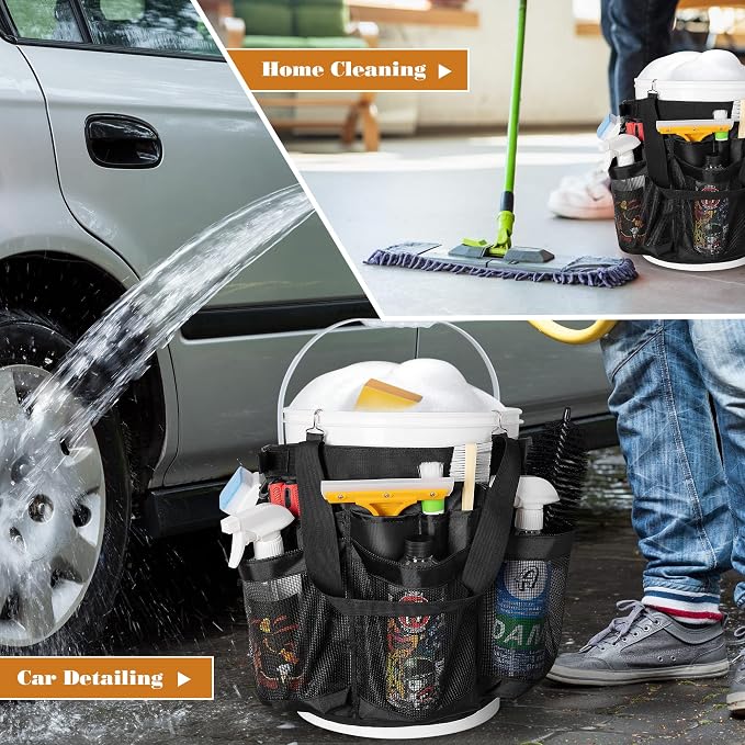 5 Gallon Bucket Organizer with Anti-fall Hooks & Buckle, Car Wash Bucket Caddy - Image 6