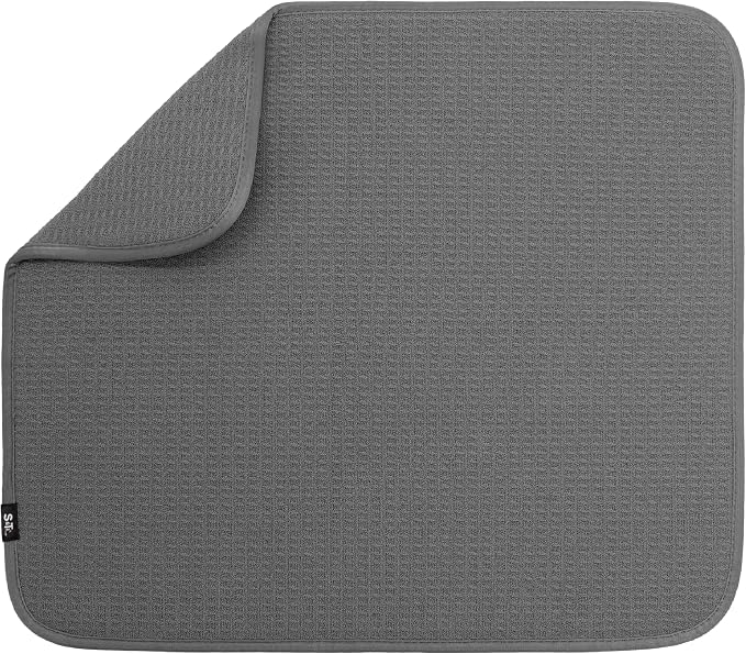 S&T INC. Dish Drying Mat, 16” x 18”, Absorbent Microfiber Kitchen Counter Mat by STINC