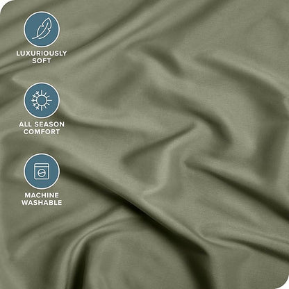 Bare Home Fitted Bottom Sheet King Size - Premium 1800 Microfiber - Ultra-Soft Hotel Luxury - Deep Pocket - Durable and Long Lasting (King, Sage)